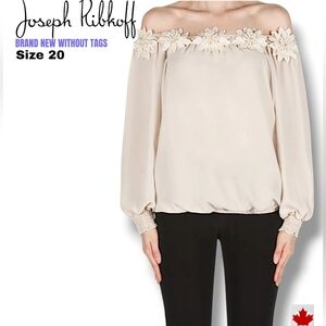 Joseph Ribkoff Floral Appliques Blouse BNWOT